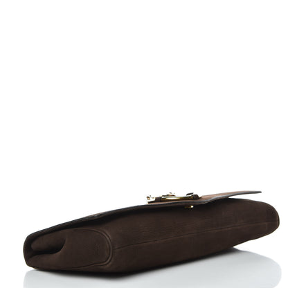 Gucci Nubuck Ribot Horse-Heads Clutch Brown 4 of 10
