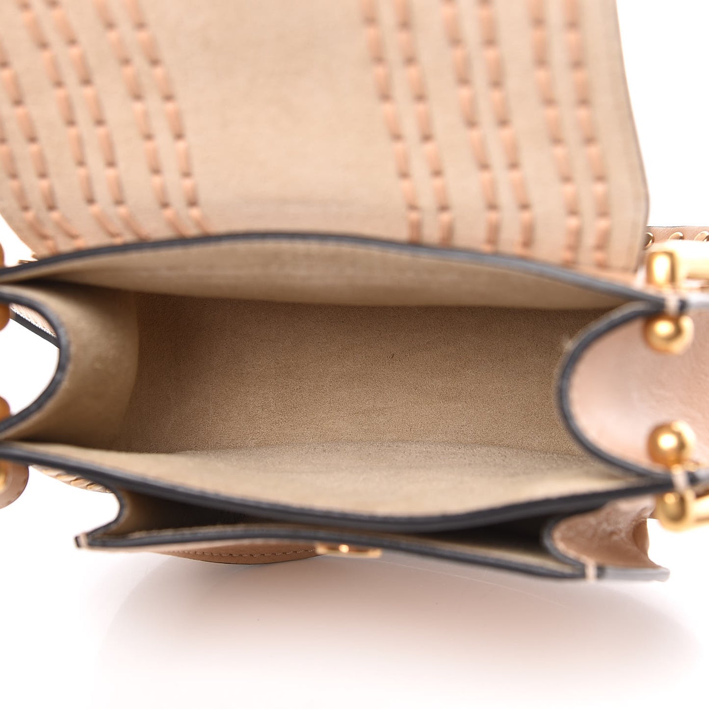 Calfskin Braided Mini Hudson Shoulder Bag Pearl Beige