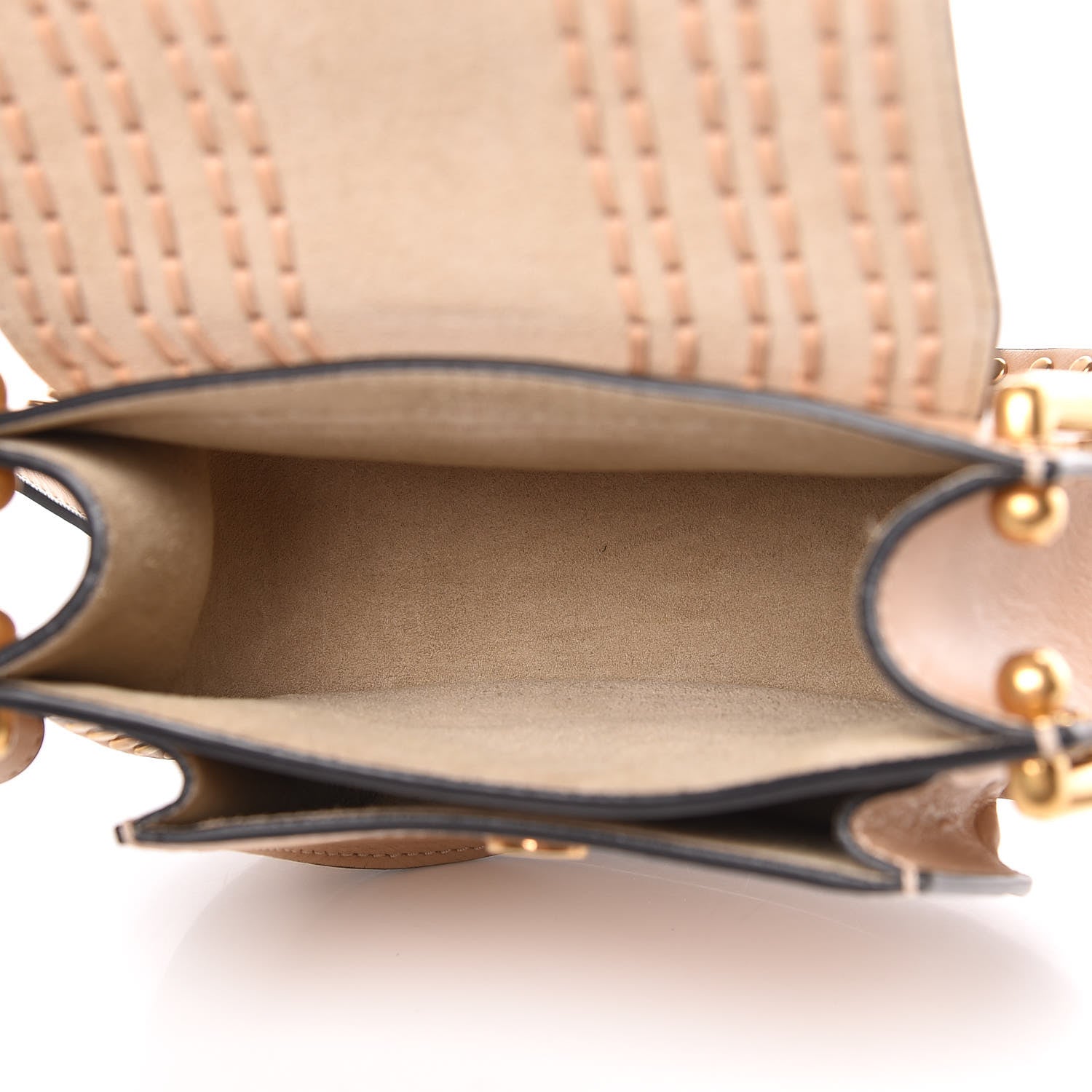 Chloe Calfskin Braided Mini Hudson Shoulder Bag Pearl Beige 7 of 10