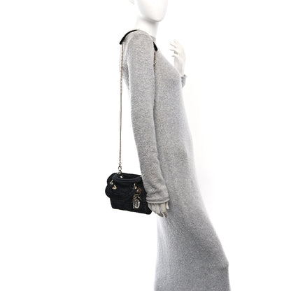Christian Dior Velvet Beaded Mini Lady Dior Black 2 of 9