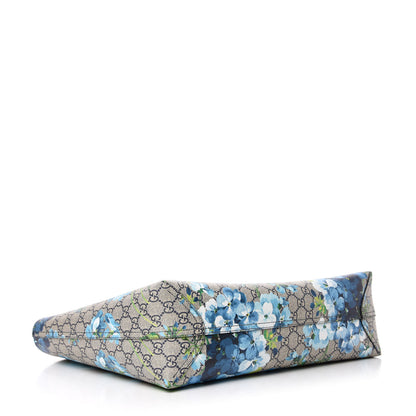 Gucci GG Supreme Monogram Blooms Medium Reversible Tote Beige Blue Navy 4 of 18