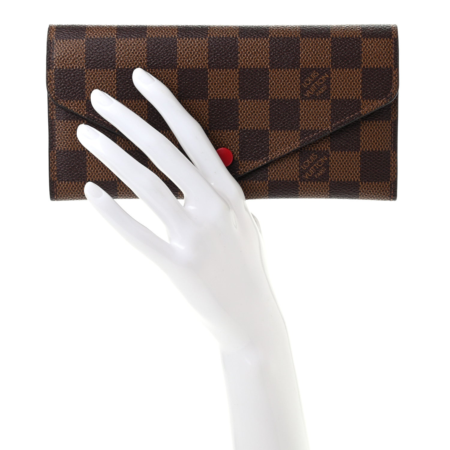 Louis Vuitton Damier Ebene Josephine Wallet Red 2 of 7