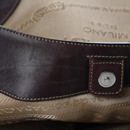 Prada Jacquard Logo Hobo Brown 15 of 18