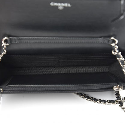 Chanel Calfskin Chevron Quilted Tassel Wallet On Chain Black 5 of 9