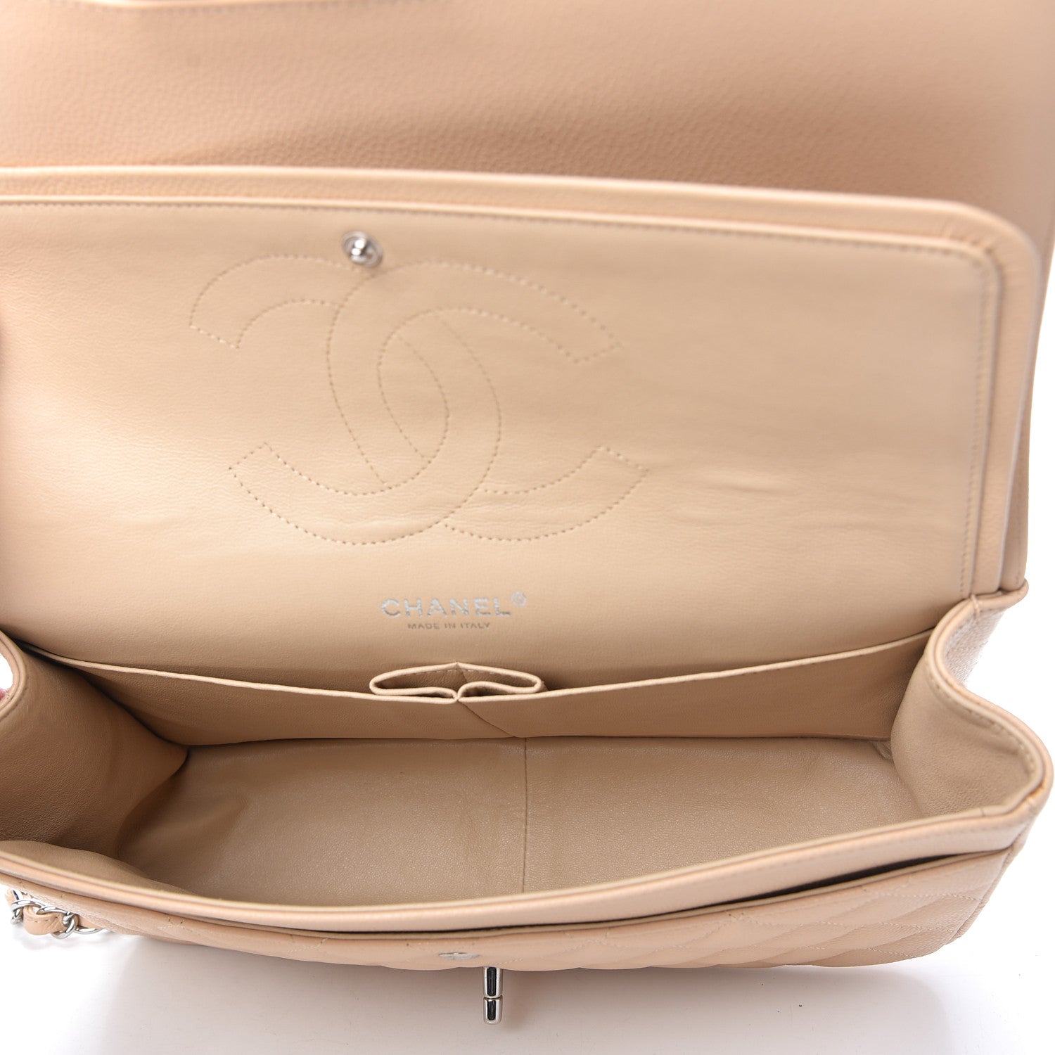 Chanel Caviar Quilted Jumbo Double Flap Beige Clair 5 of 10