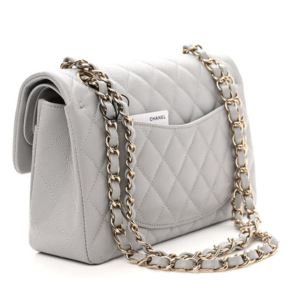 Chanel Caviar Quilted Small Double Flap Grey 3 of 10