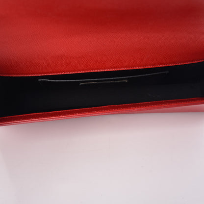 Saint Laurent Grain De Poudre Classic Monogram Cassandre Clutch New Red 7 of 9