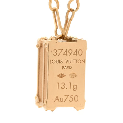 Louis Vuitton 18K Yellow Gold Petite Malle Pendant Necklace 5 of 5