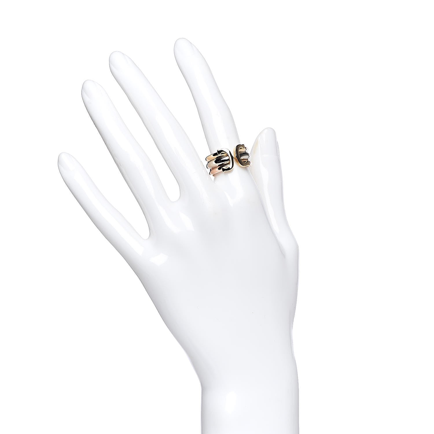 Cartier 18K Pink Yellow White Gold C De Ring 52 6 2 of 4