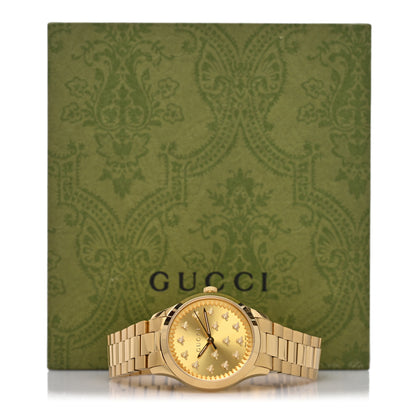 Gucci Stainless Steel 32mm G-Timeless Bee Quartz Watch Gold 5 of 5