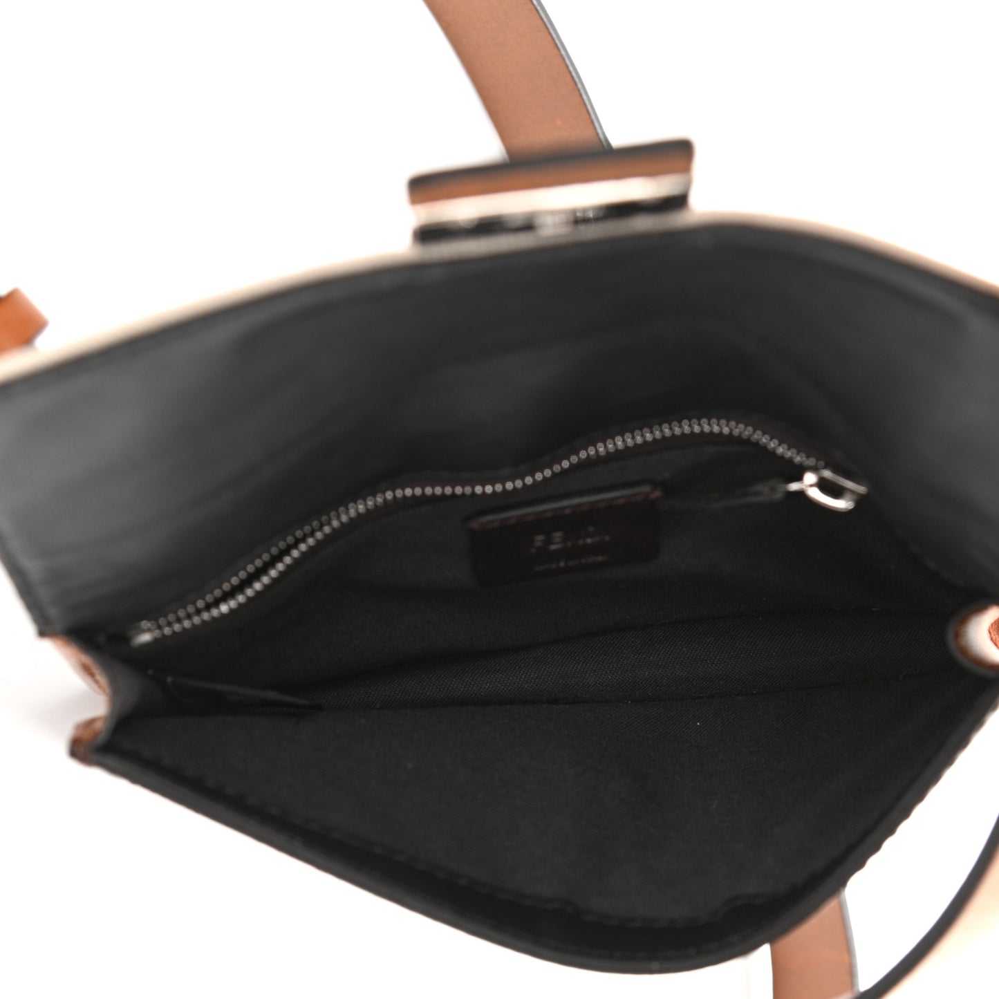 Glazed Fabric Cotton Vitello King Aura FF 1974 Baguette Belt Pouch Tobacco Moro Grezzo Cuoio