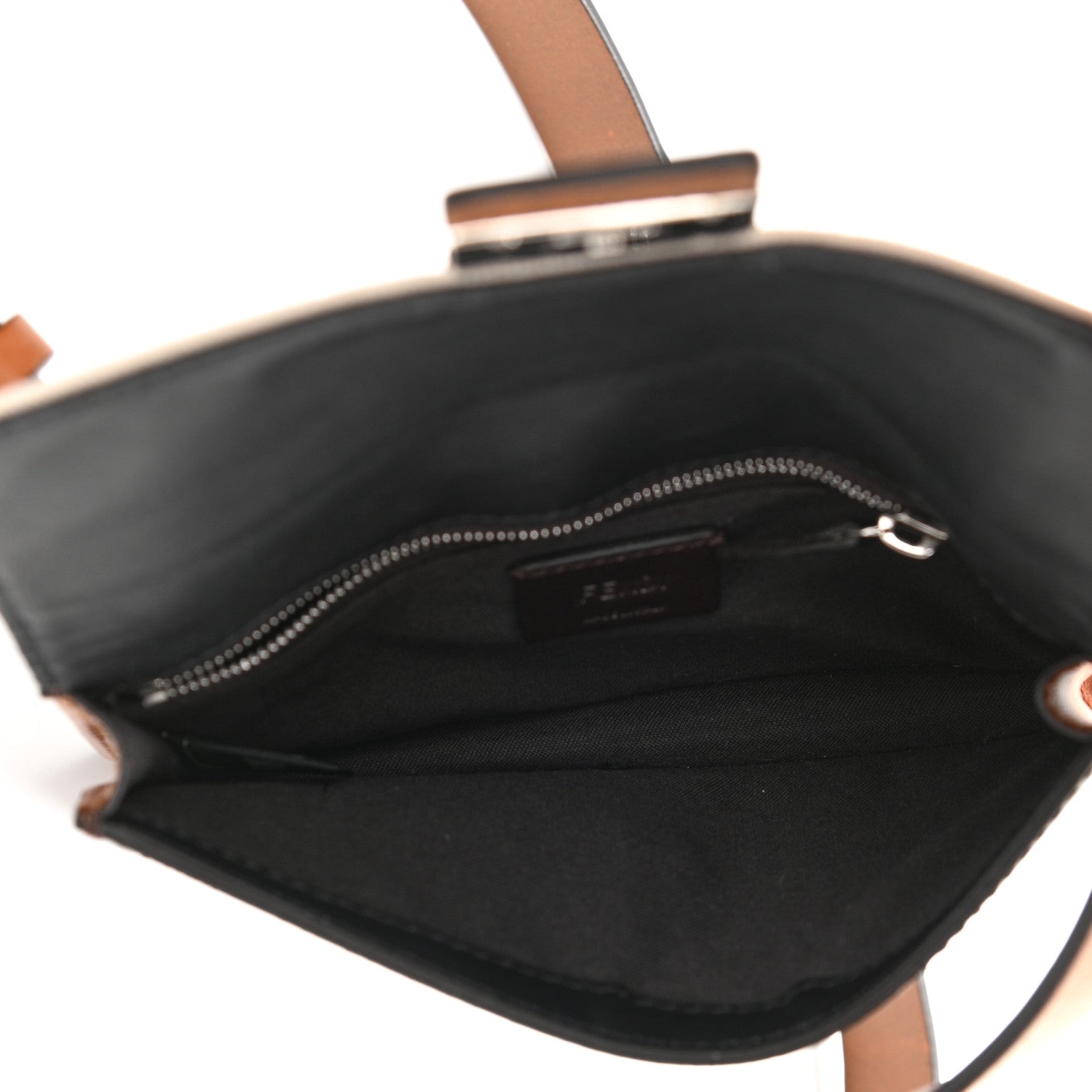 Fendi Glazed Fabric Cotton Vitello King Aura FF 1974 Baguette Belt Pouch Tobacco Moro Grezzo Cuoio 5 of 10