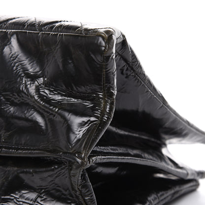 Chanel Aged Glazed Nylon Quilted Shopping Tote Dark Grey 8 of 23