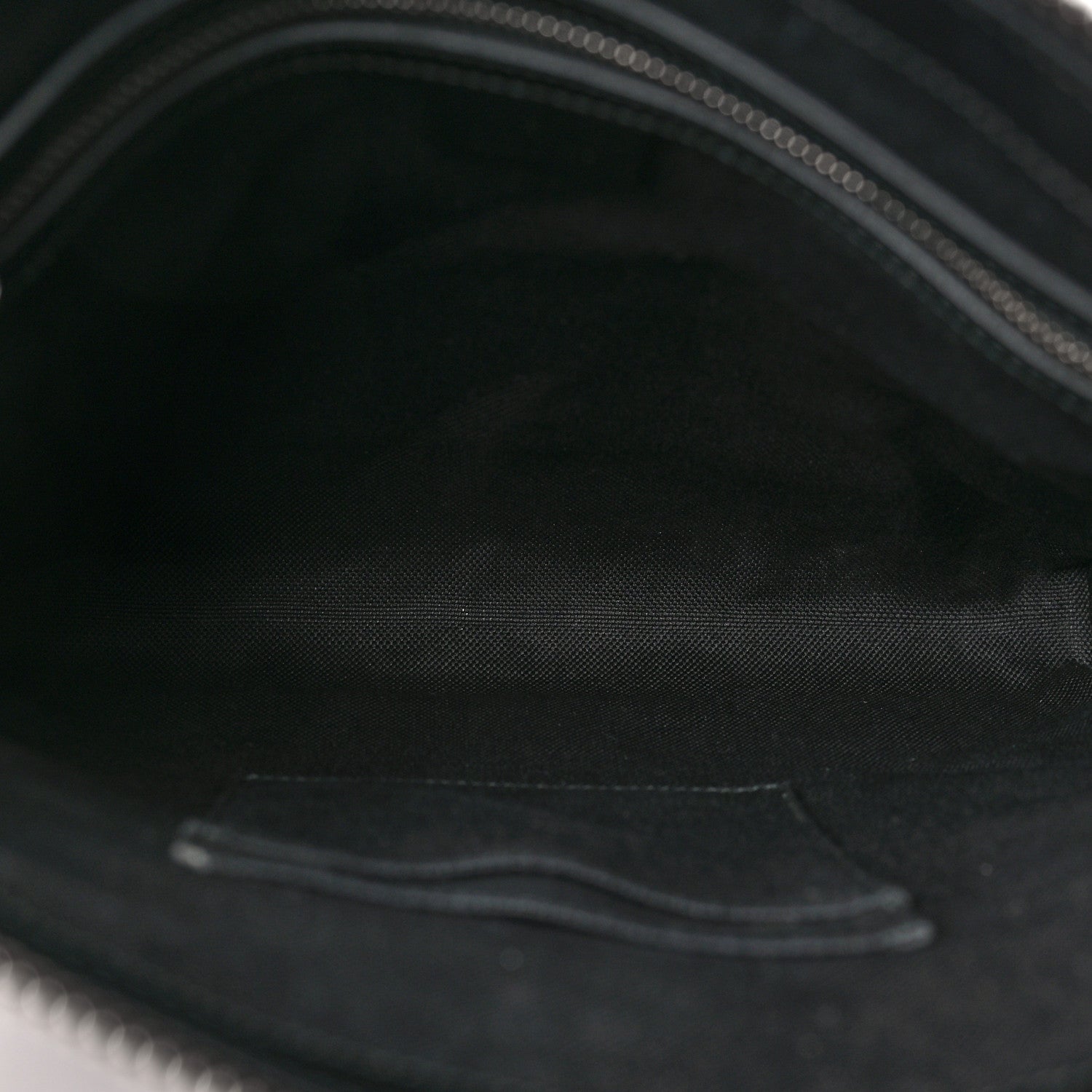 Gucci GG Supreme Monogram Appia Calfskin Web Flat Messenger Bag Black Grey 5 of 9