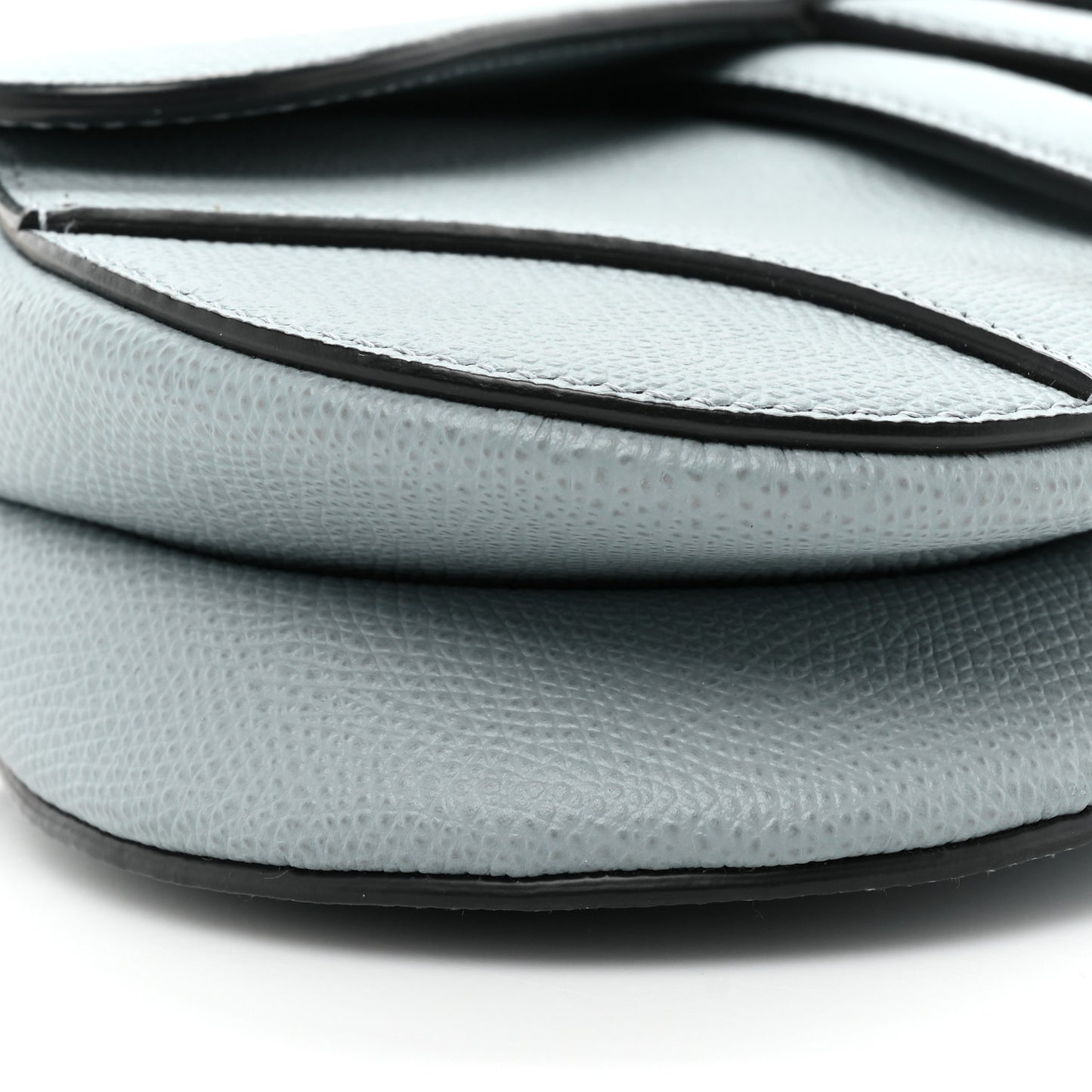 Grained Calfskin Mini Saddle Bag Sky Blue