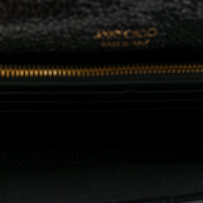 Jimmy Choo Canvas Glitter Milla Wallet on Chain Black 5 of 9