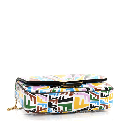 Fendi X SARAH COLEMAN Vitello Liberty Ceylon Micro FF Fish Eye Embossed Nano Baguette Charm Multicolor Cyber Blue 4 of 8