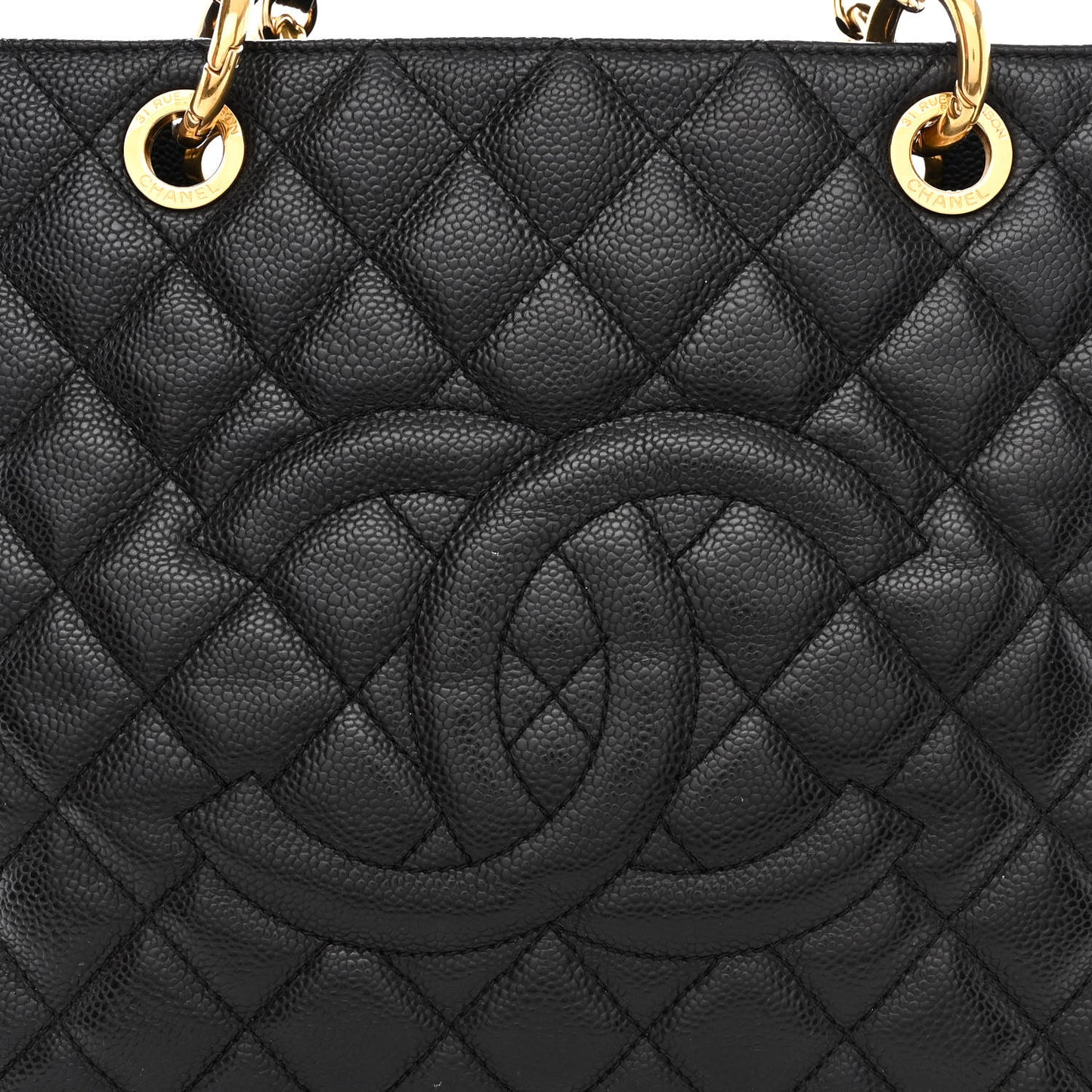 Caviar Quilted Grand Shopping Tote GST Black