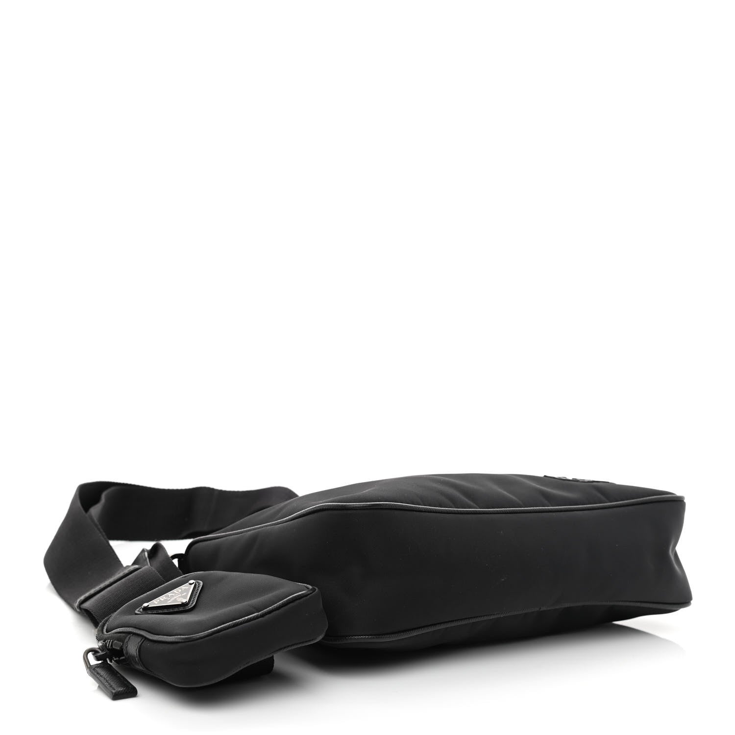 Prada Re-Nylon Saffiano Pocket Zippered Shoulder Bag Black 3 of 11