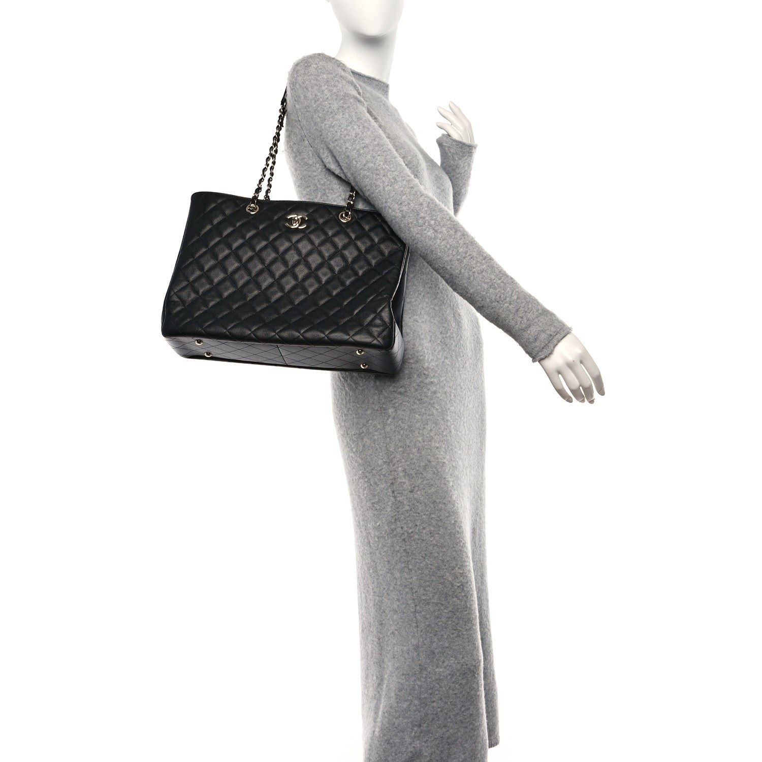 Chanel Caviar Quilted Large Shopping Tote Black 2 of 10