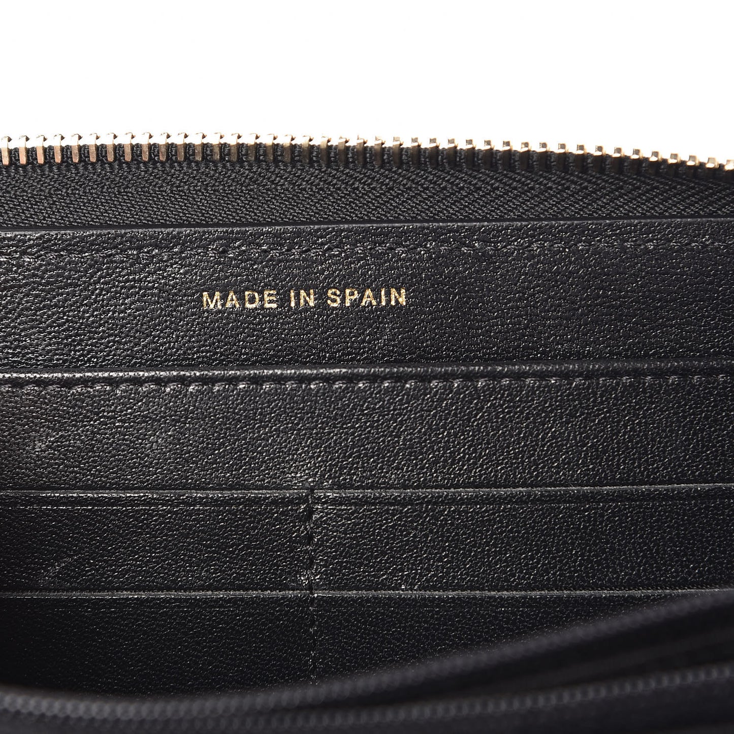 Sheepskin Quilted Large Gusset Mademoiselle Vintage Zip Around Wallet Black