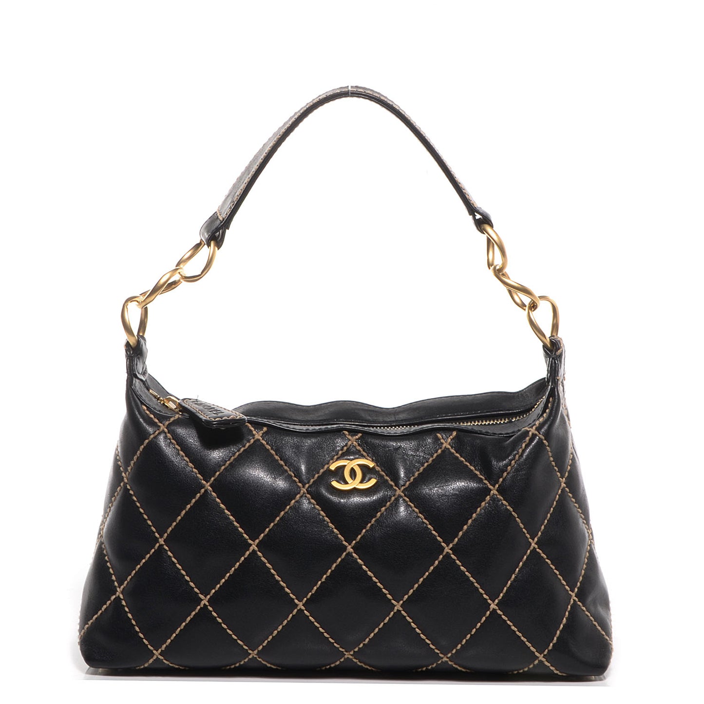 Calfskin Wild Stitch Hobo Black
