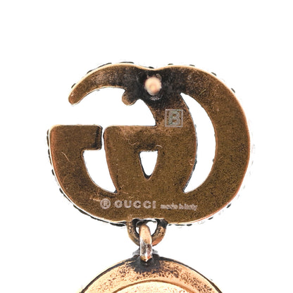 Gucci Crystal Double G Earrings Aged Gold 4 of 5