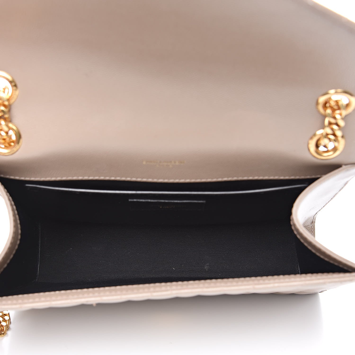 Saint Laurent Grain De Poudre Textured Mixed Matelasse Medium Triquilt Monogram Satchel Taupe 5 of 10