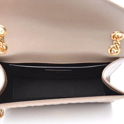 Saint Laurent Grain De Poudre Textured Mixed Matelasse Medium Triquilt Monogram Satchel Taupe 5 of 10