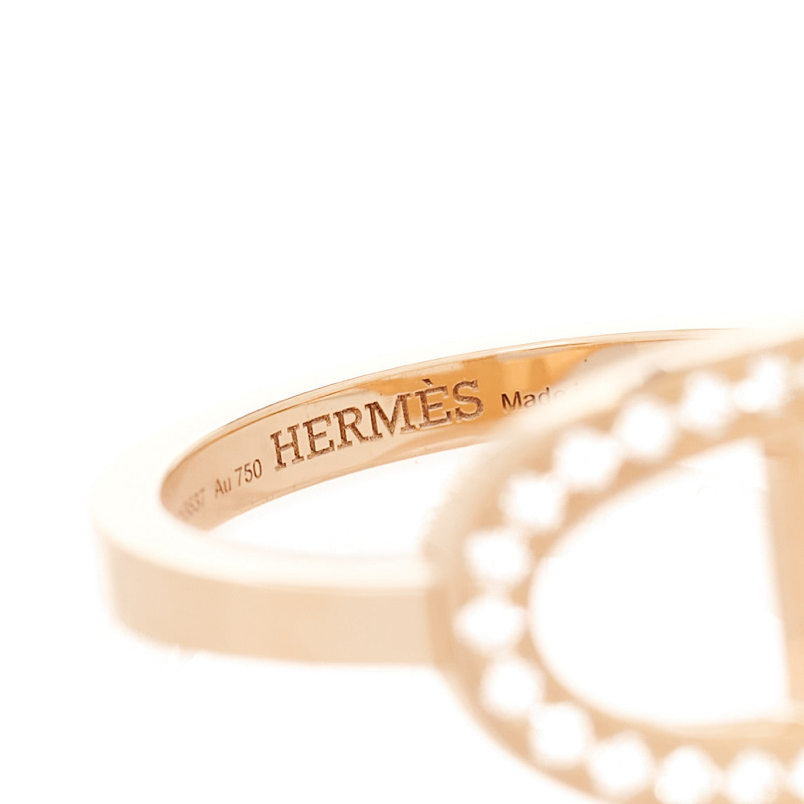 18K Rose Gold Diamond MM Chaine d'Ancre Contour Ring 52 6