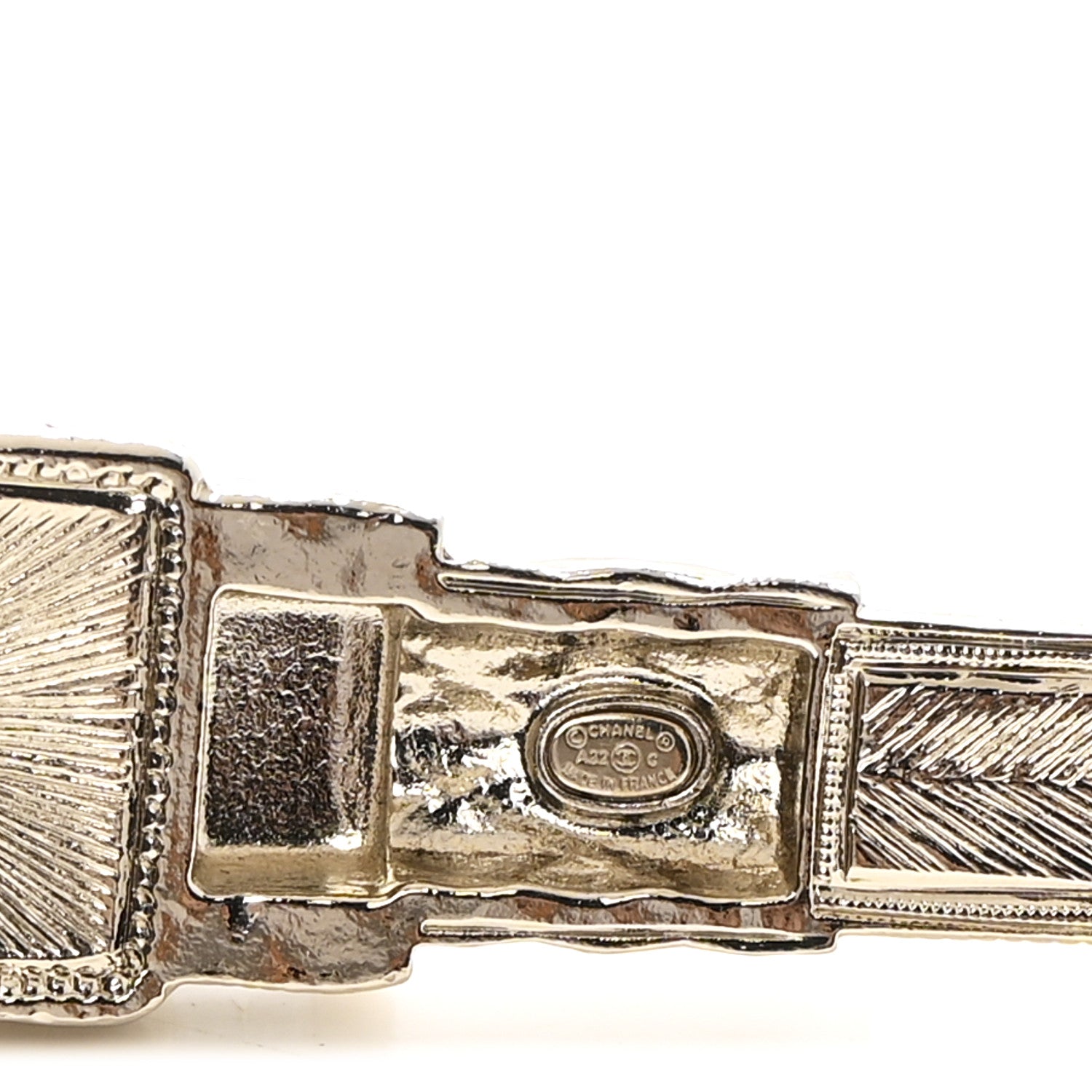 Chanel Metal Resin Crystal CC Lipstick Chain Belt 85 Gold Pink Black 3 of 4