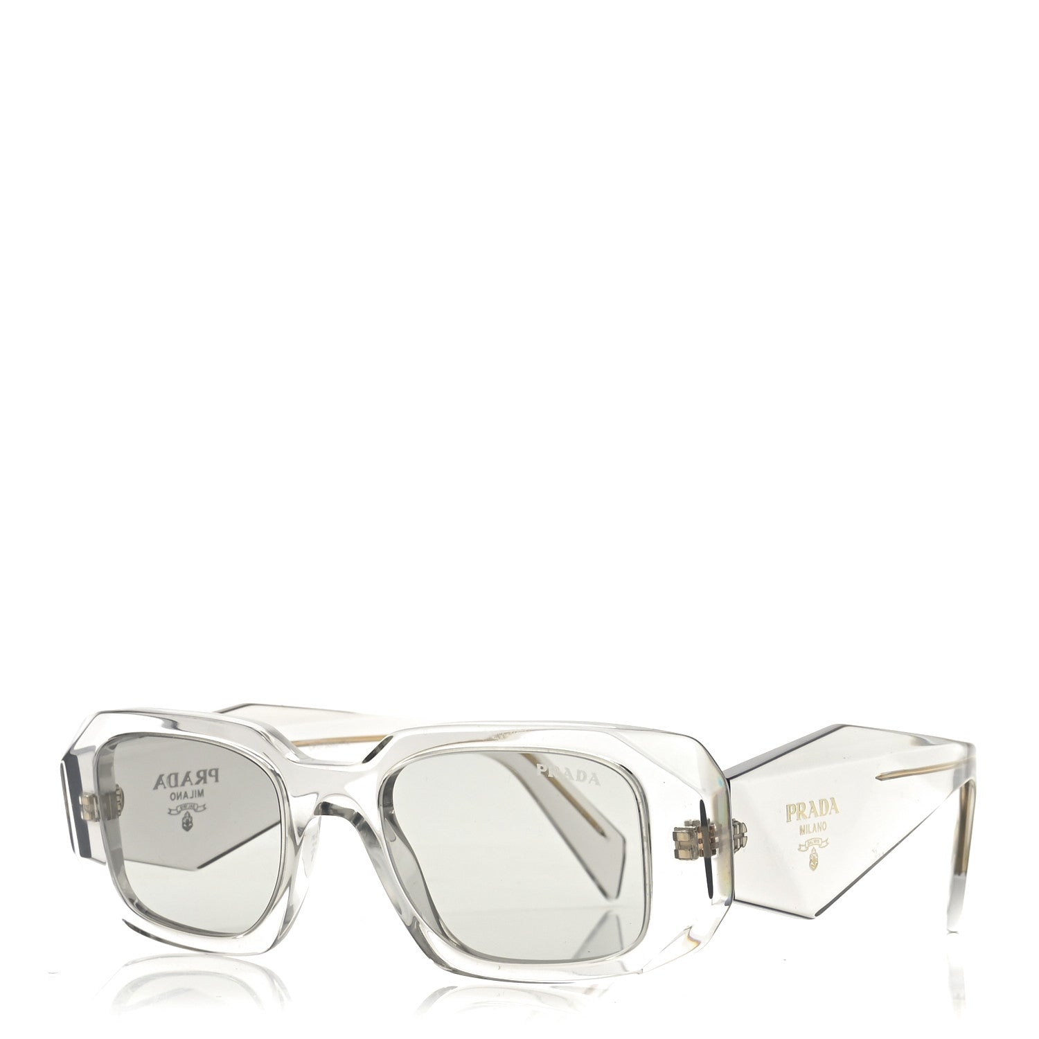 Prada Acetate Symbole Sunglasses SPR 17W Transparent Gold 1 of 8