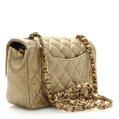 Chanel Metallic Caviar Quilted Mini Rectangular Flap Gold 2 of 10