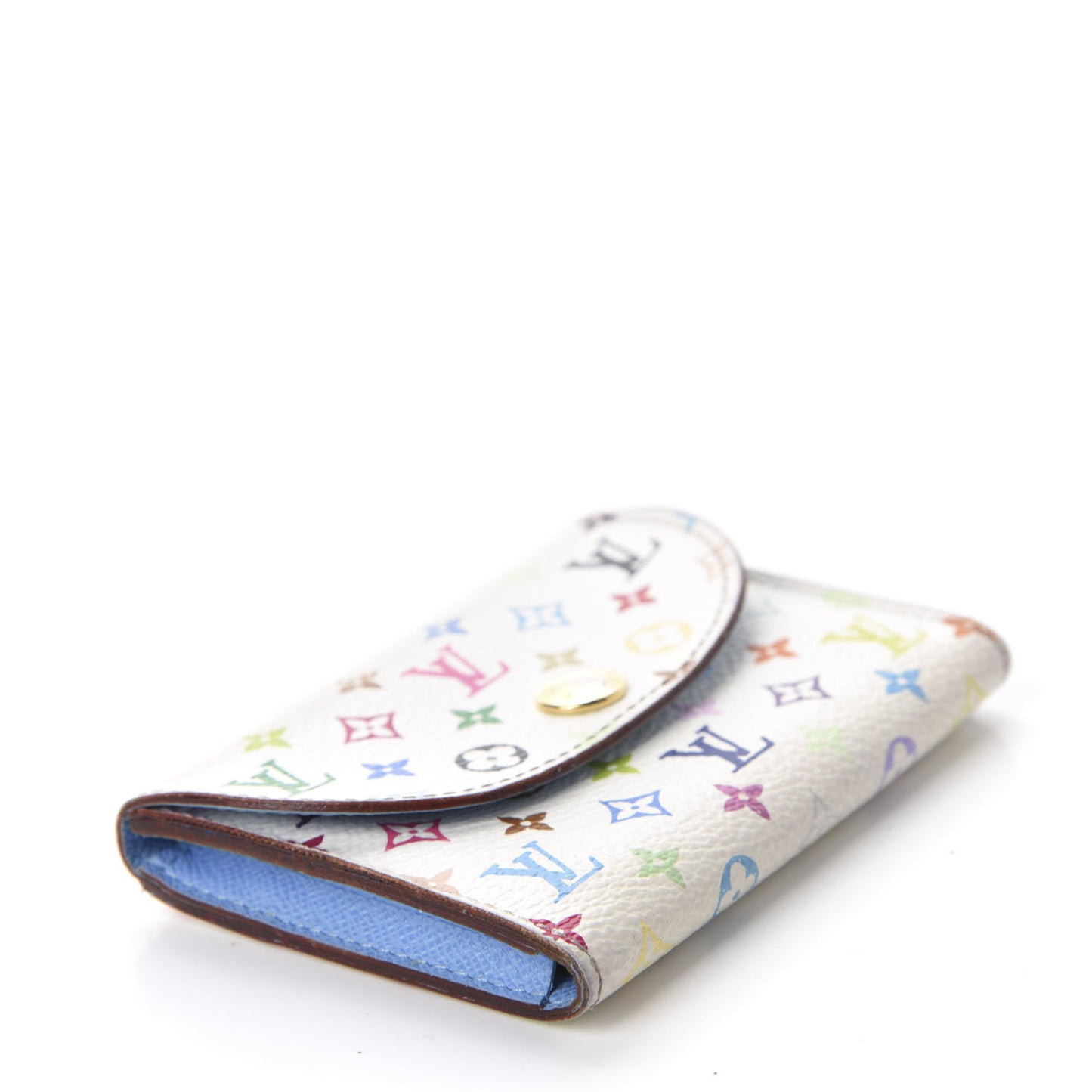 Monogram Multicolor Business Card Holder White Raisin