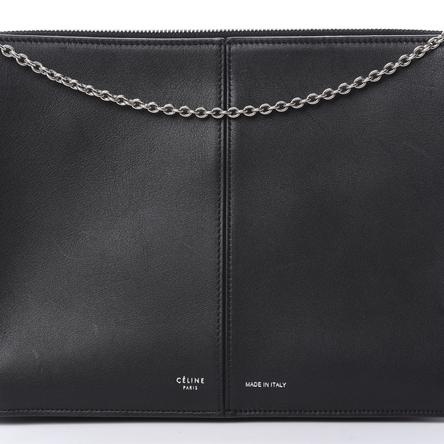 Supple Natural Calfskin Tri-Fold Clutch Black