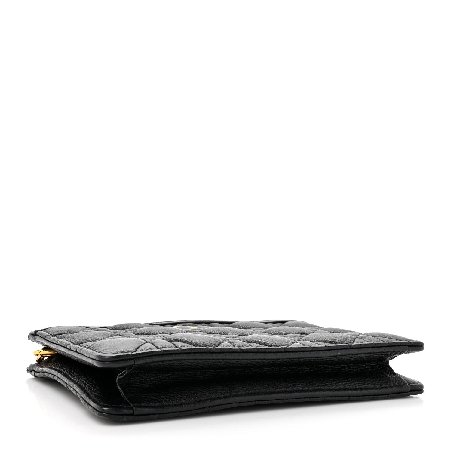 Christian Dior Calfskin Cannage Caro Zipped Pouch With Chain Black 4 of 11