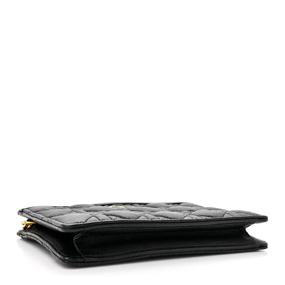 Christian Dior Calfskin Cannage Caro Zipped Pouch With Chain Black 4 of 11