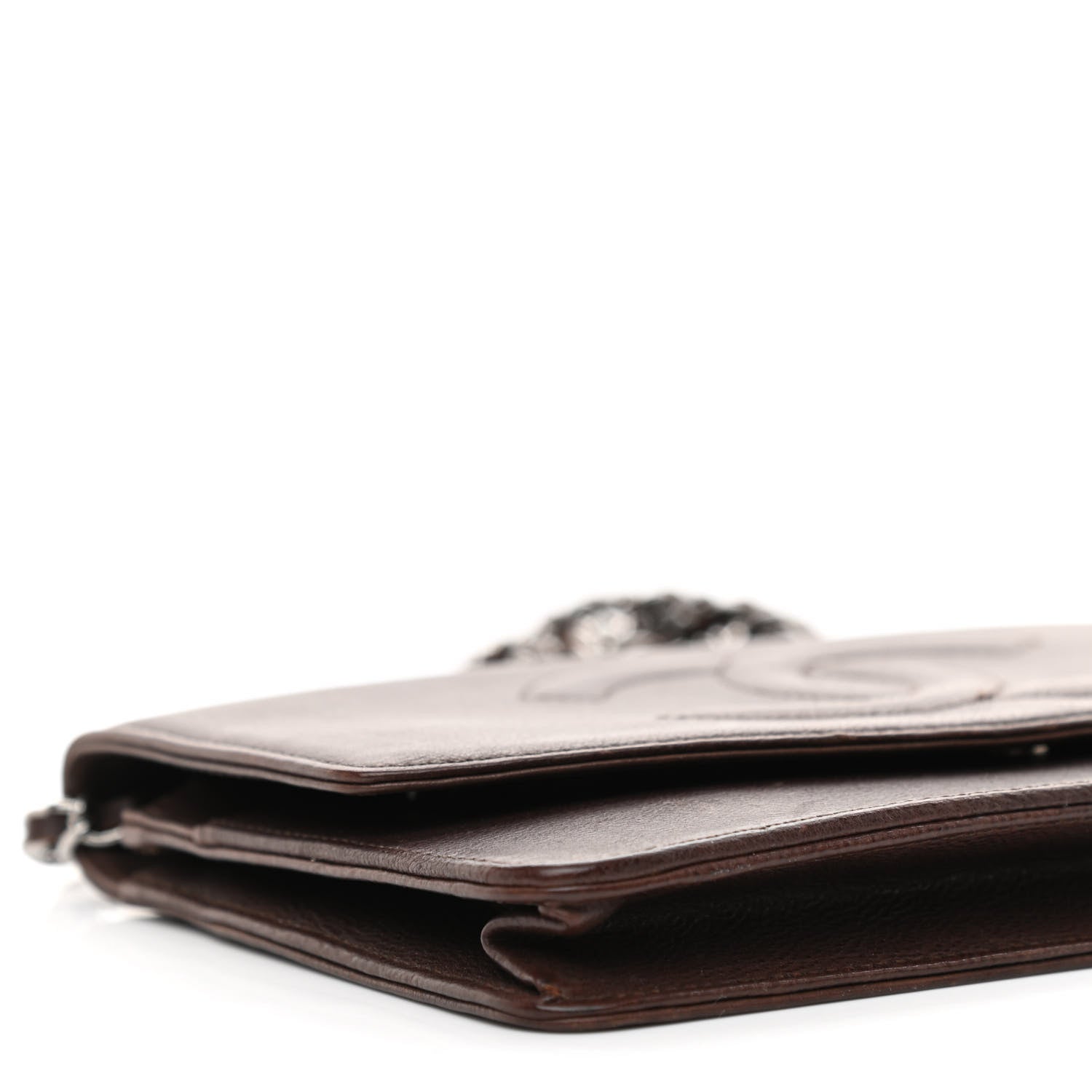 Chanel Caviar Timeless CC Wallet On Chain WOC Dark Brown 9 of 11