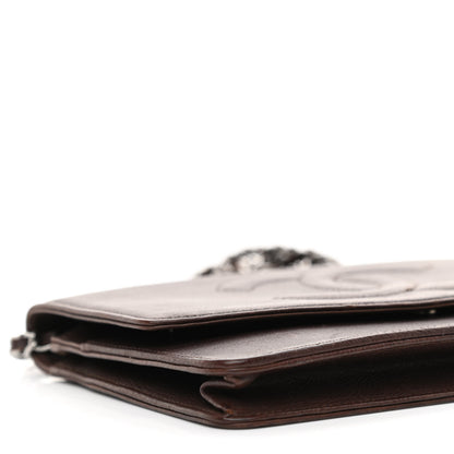 Chanel Caviar Timeless CC Wallet On Chain WOC Dark Brown 9 of 11