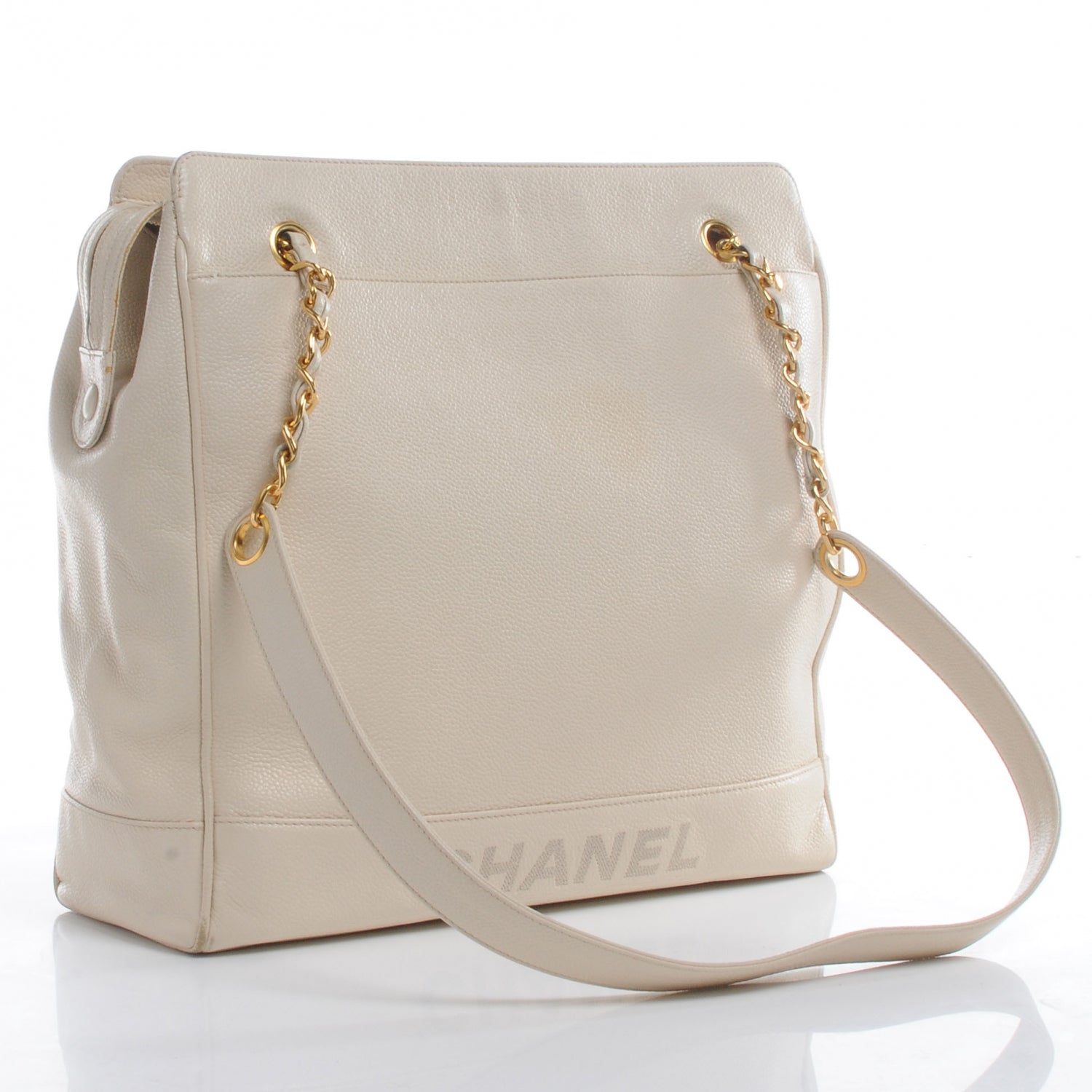 Chanel Caviar Shoulder Bag Ivory 3 of 9