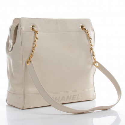 Chanel Caviar Shoulder Bag Ivory 3 of 9