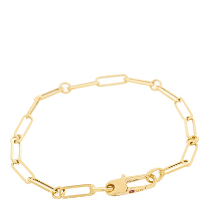 Roberto Coin 18K Yellow Gold Paper Clip Round Link Chain Bracelet 2 of 5