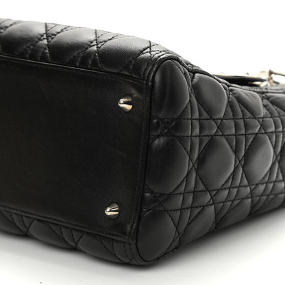 Christian Dior Lambskin Cannage Medium Lady Dior Black 10 of 10