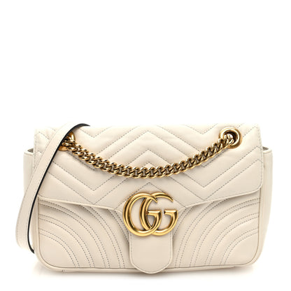 Gucci Calfskin Matelasse Small GG Marmont Shoulder Bag White 1 of 10