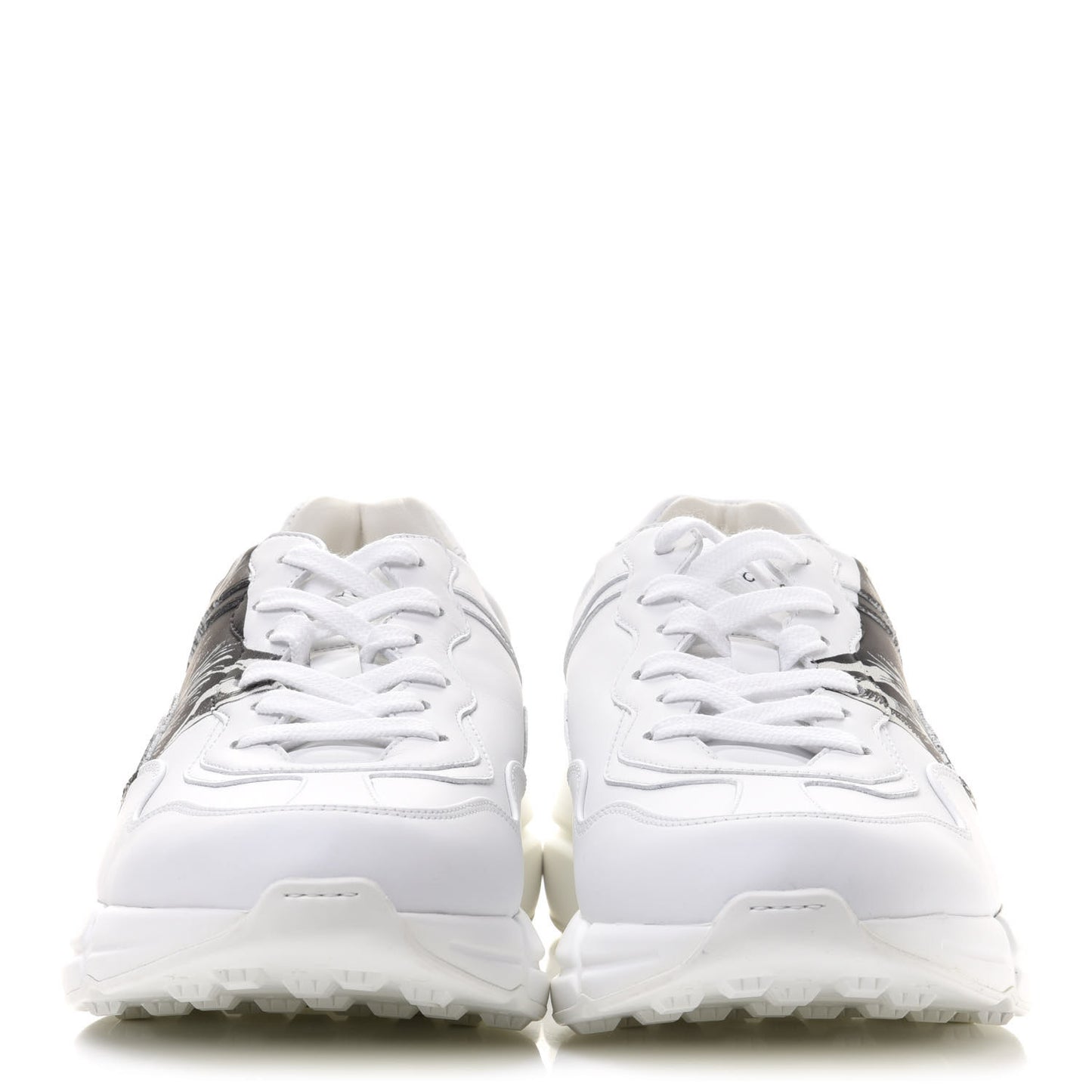 Calfskin Mystic Cat Rhyton Sneakers 40 Great White