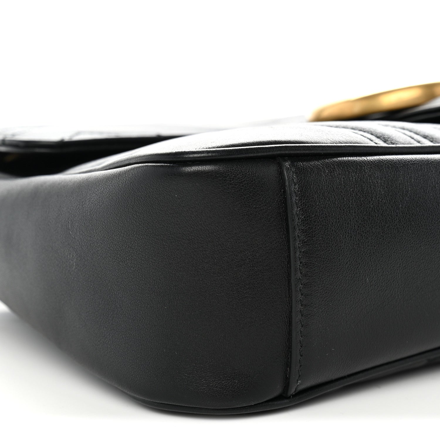 Gucci Calfskin Matelasse Medium GG Marmont Shoulder Bag Black 9 of 10