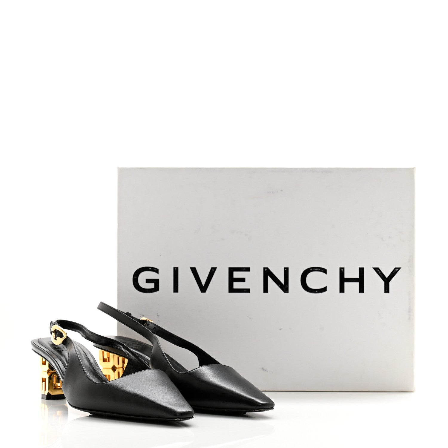 Givenchy Calfskin G Cube 50mm Slingback Pumps 35 Black 12 of 12
