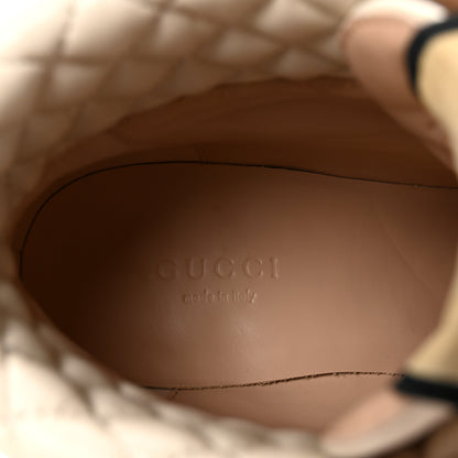 Gucci Apollo Calfskin GG Supreme Nappa Samoa Quilted Lace Up Ankle Boots 36.5 Mystic White Beige Ebony 8 of 9