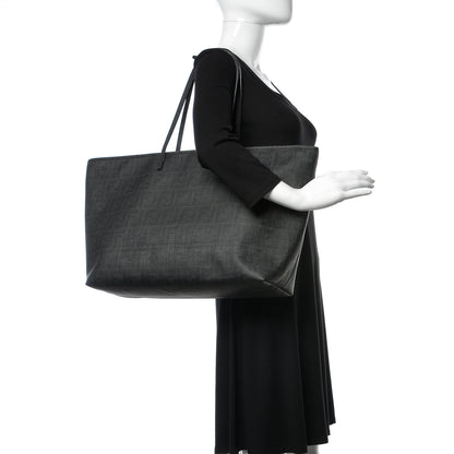 Fendi Zucca Spalmati Large Roll Tote Black 2 of 9