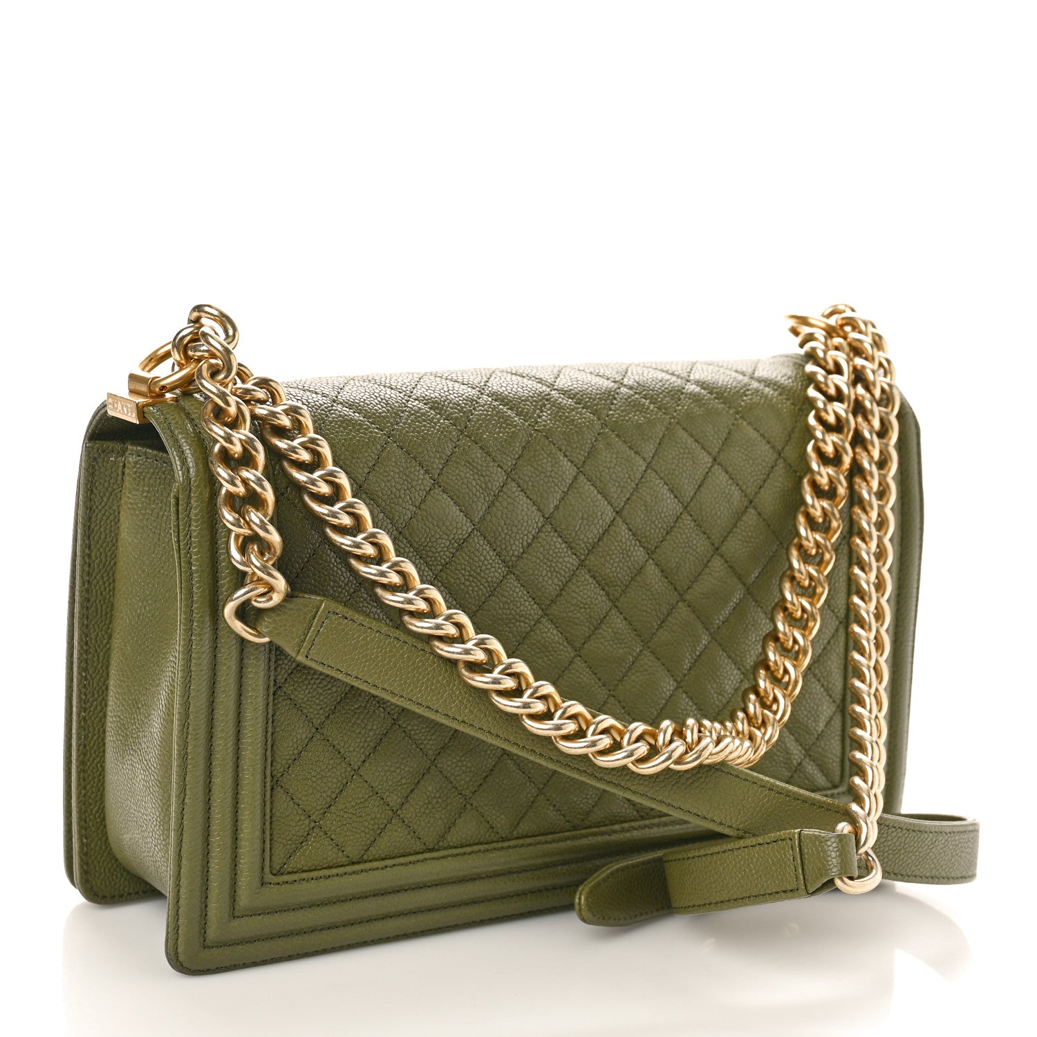Chanel Caviar Quilted New Medium Boy Flap Khaki 3 of 11